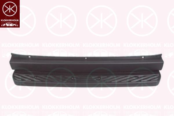 Bumper, Rear, for vehicles with step board, black, A 90688005719B51 (MERCEDES), A9068800571 (MERCEDES), A90688005719B51 (MERCEDES)