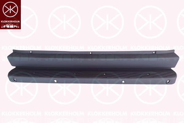 Bumper, Rear, with hole(s) for parking distance control, for vehicles with step board, black, 906 880 05 71 (MERCEDES), A906 880 05 71 (MERCEDES)