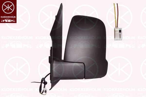 Exterior Mirror, Left, Short mirror arm, for manual mirror adjustment, with indicator, Convex, T15 16W, 9108100300 (MERCEDES), A9108100300 (MERCEDES), A9108100300 9051 (MERCEDES)