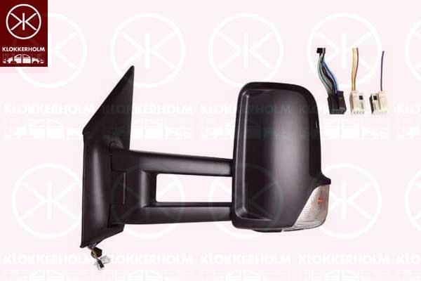 Exterior Mirror, Left, Long mirror arm, for electric mirror adjustment, Number of pins: 9, with indicator, Heatable, Convex, T15 16W, A0008111022 (MERCEDES), A0018228920 (MERCEDES), A0028115033 (MERCEDES), A0008130436 (MERCEDES), 9108108502 (MERCEDES), A9108108502 (MERCEDES)