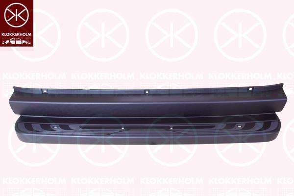 Bumper, Rear, black, Vehicle Equipment: for vehicles with running board, 907 885 1200 9K83 (MERCEDES)