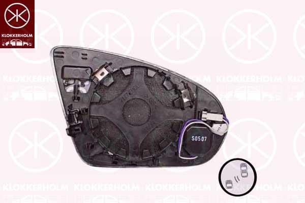 Mirror Glass, exterior mirror, Left, Heatable blind spot mirror, Number of pins: 2, Number of pins: 2, Aspherical, 0998102101 (MERCEDES), A 099 810 21 01 68 (MERCEDES), A0998102101 (MERCEDES)