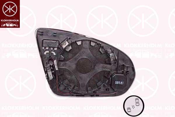 Mirror Glass, exterior mirror, Left, Heatable blind spot mirror, Automatic dimming, Number of pins: 4, Number of pins: 2, Aspherical, 0998101901 (MERCEDES), A 099 810 19 01 (MERCEDES), A0998101901 (MERCEDES)