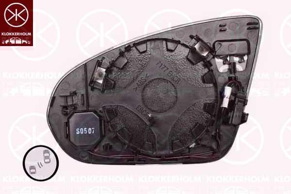 Mirror Glass, exterior mirror, Right, Heatable blind spot mirror, Automatic dimming, Number of pins: 4, Number of pins: 2, Aspherical, 0998101801 (MERCEDES), A 099 810 18 01 (MERCEDES), A0998101801 (MERCEDES)