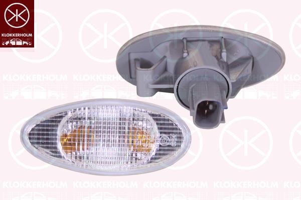 Direction Indicator, with bulb holder, white, lateral installation, MR991187 (MITSUBIS)