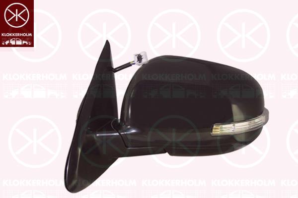 Mitsubishi Outlander Veidrodis, Left, Electronically foldable, for electric mirror adjustment, with indicator (LED), Number of pins: 9, Heatable, w/primer, Convex, 7632 B347 (MITSUBIS), 7632B347 (MITSUBIS)