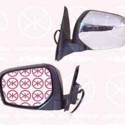 Mitsubishi L200 Veidrodis, Right, for electric mirror adjustment, Number of pins: 5, chrome, Convex, MN136766 (MITSUBIS)