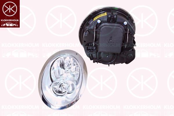 Headlight, Left, H7/H7, with motor for headlamp levelling, AL, 63 12 6 961 345 (BMW), 63127198729 (BMW)