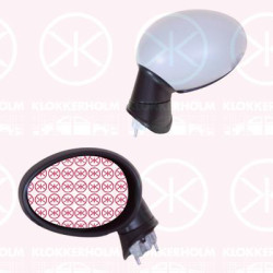 Exterior Mirror, Left, for electric mirror adjustment, Number of pins: 5, Heatable, w/primer, 51 16 2 753 663 (BMW), 51162754913 (BMW), 51162755625 (BMW), 51162755635 (BMW)