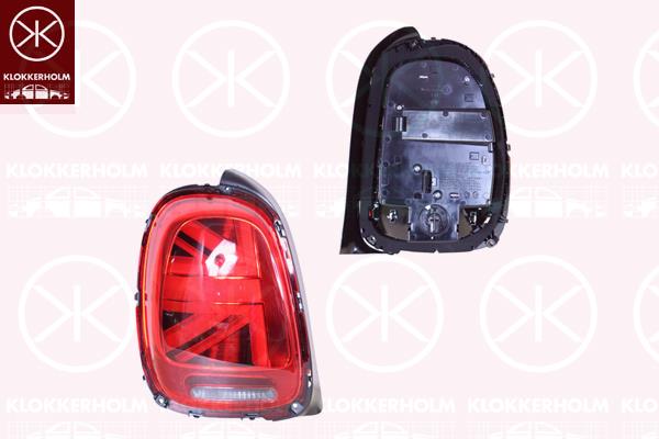 Tail Light Assembly, Trim Level: Union Jack, Left, with bulb holder, LED, P21W, 63217435133 (BMW), 7435133 (BMW)