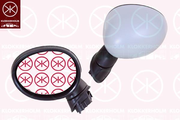 Exterior Mirror, Left, for electric mirror adjustment, Number of pins: 5, Heatable, w/primer, 51167366039 (BMW), 51167401087 (BMW), 51167401229 (BMW)