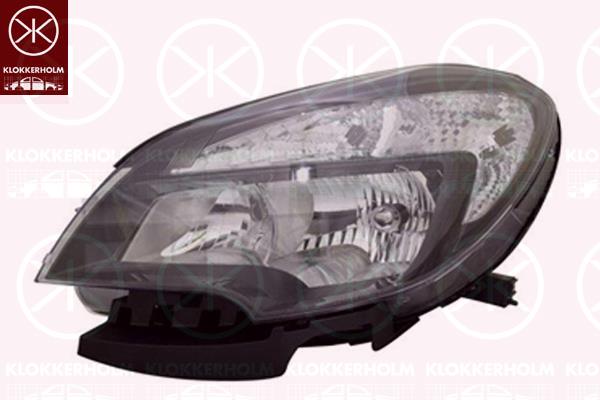 Headlight, Left, Illuminance [lx]: 20, H7/HB3, Housing Colour: black, with motor for headlamp levelling, 42344330 (OPEL), 42435929 (OPEL), 95440411 (OPEL)