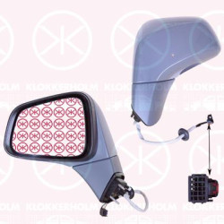 Exterior Mirror, Left, for electric mirror adjustment, Electronically foldable, Number of pins: 7, Complete Mirror, w/primer, Heatable, Aspherical, 42464329 (OPEL), 42464329 (CHEVROLE)