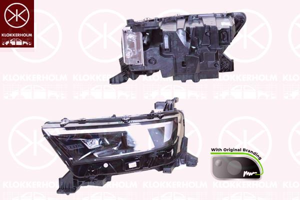 Headlight, Left, LED, Light Design: Matrix, with lettering, with motor for headlamp levelling, Valeo, 1675887980 (PEUGEOT), 1675887980 (OPEL)