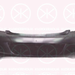 Bumper, with hole(s) for parking assistant system, Rear, black, 14 04 719 (OPEL), 14 04 729 (OPEL), 42346899 (OPEL), 94506863 (OPEL)