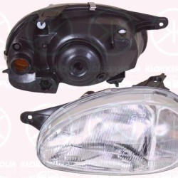 Headlight, H4, for vehicles with headlight levelling, T.Y.C, Left, Illuminance [lx]: 12.5, 12 16 486 (OPEL), 90444784 (OPEL)