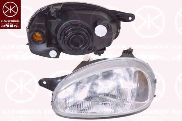 Headlight, H4, for vehicles without headlight levelling, Neolite, Right, Illuminance [lx]: 17.5, 12 16 489 (OPEL), 90444787 (OPEL)