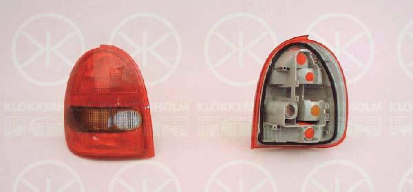 Tail Light Assembly, 3-drs, with front fog light, without bulb holder, Right, 12 22 032 (OPEL), 90444142 (OPEL), 90444143 (OPEL)