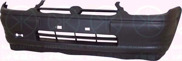 Bumper, Front, black, with hole(s) for air scoop(s), 14 00 135 (OPEL), 90444457 (OPEL)