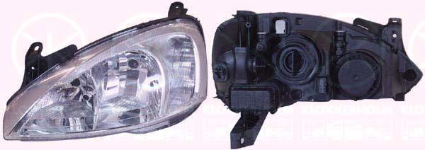 Headlight, H7/H7, with motor for headlamp levelling, AL, Right, Illuminance [lx]: 25, 09196283 (OPEL), 12 16 097 (OPEL)