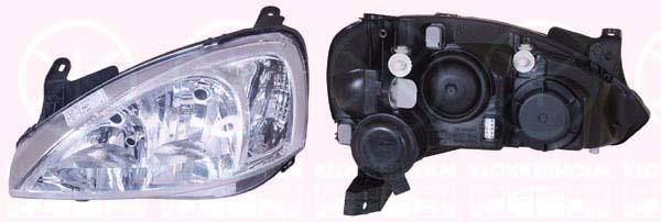 Headlight, Valeo-type, H7/H7, without motor for headlamp levelling, Left, Illuminance [lx]: 17.5, 12 16 142 (OPEL), 93173253 (OPEL)