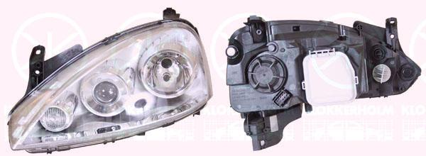 Headlight, ZKW-type, H7/H7, DE, with motor for headlamp levelling, Right, Illuminance [lx]: 17.5, 12 16 176 (OPEL), 93177647 (OPEL), 93188580 (OPEL)