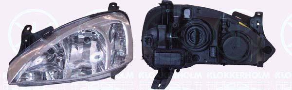 Headlight, H7/H7, with motor for headlamp levelling, AL, Left, Illuminance [lx]: 25, 12 16 137 (OPEL), 131 15 004 (OPEL), 13115004 (OPEL), 93173249 (OPEL)