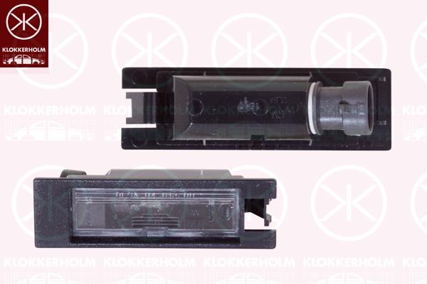 Licence Plate Light, with bulb holder, 09164143 (OPEL), 1217217 (OPEL), 1217218 (OPEL), 1713502 (OPEL), 62 23 506 (OPEL), 90442396 (OPEL), 9164143 (OPEL)