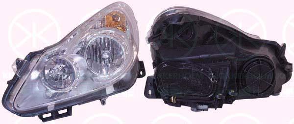 Headlight, Illuminance [lx]: 15, Right, H7/H1, Valeo, with motor for headlamp levelling, 12 16 188 (OPEL), 93189358 (OPEL)