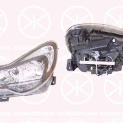 Headlight, Illuminance [lx]: 20, Left, H7/H1, Housing Colour: black, Valeo, with motor for headlamp levelling, with bulbs, 12 16 787 (OPEL), 12 16 832 (OPEL), 13446801 (OPEL), 95515471 (OPEL)