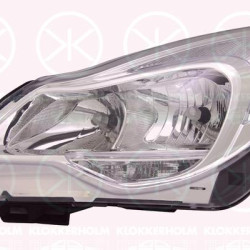 Headlight, Illuminance [lx]: 20, Left, H7/H1, Housing Colour: chrome, Valeo, with motor for headlamp levelling, with bulbs, 12 16 695 (OPEL), 12 26 125 (OPEL), 13446803 (OPEL), 95507717 (OPEL), 95511327 (OPEL), 95515473 (OPEL)