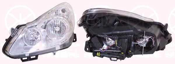 Headlight, Illuminance [lx]: 17.5, Left, H7/H1, without motor for headlamp levelling, 12 16 189 (OPEL), 93189357 (OPEL)