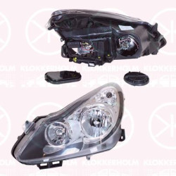 Headlight, Illuminance [lx]: 17.5, Left, H7/H1, Housing Colour: black, with motor for headlamp levelling, 12 16 194 (OPEL), 93189361 (OPEL)