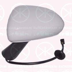 Exterior Mirror, w/primer, for electric mirror adjustment, Aspherical, Heatable, Left, Number of pins: 5, not for trim level: OPC, 13188496 (OPEL), 13203386 (OPEL), 64 28 253 (OPEL), 6428249 (OPEL)