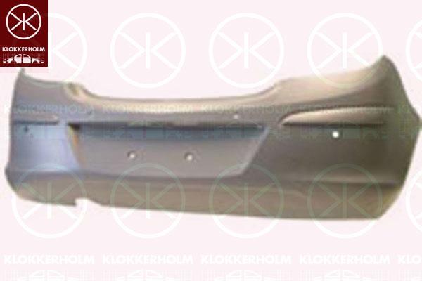 Bumper, w/primer, 3-drs, Rear, with hole(s) for parking distance control, not for trim level: Sport, GSI, XSI, SRI, 13179893 (OPEL), 12 39 528 (OPEL), 14 04 557 (OPEL), 93189909 (OPEL)