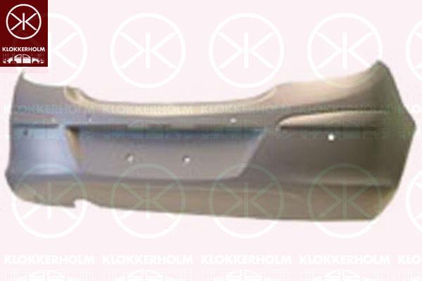 Bumper, w/primer, 5-drs, Rear, with hole(s) for parking distance control, not for trim level: Sport, GSI, XSI, SRI, 12 39 528 (OPEL), 93189909 (OPEL), 14 04 558 (OPEL)