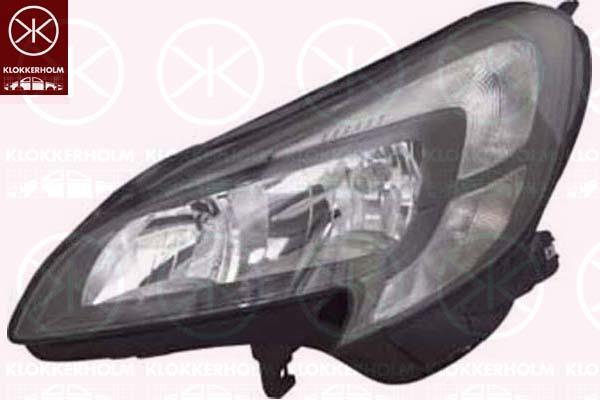 Headlight, Left, Illuminance [lx]: 20, H7/H7, with daytime running light, with motor for headlamp levelling, 12 16 849 (OPEL), 13381335 (OPEL), 39108222 (OPEL)