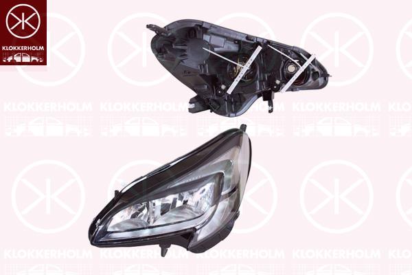 Headlight, Right, Illuminance [lx]: 20, H7/H7, with daytime running light (LED), with motor for headlamp levelling, Hella, 12 16 861 (OPEL), 13381344 (OPEL), 39108227 (OPEL)