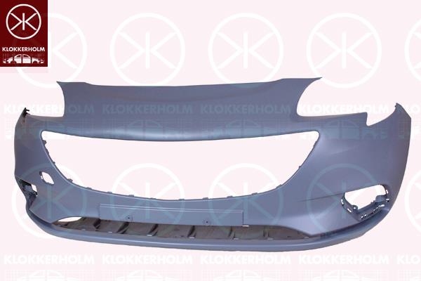 Bumper, w/primer, Front, not for trim level: OPC, 13399228 (OPEL), 14 01 145 (OPEL), 14 01 186 (OPEL), 14 01 189 (OPEL), 39003567 (OPEL), 39014304 (OPEL), 39059634 (OPEL), 39145184 (OPEL)