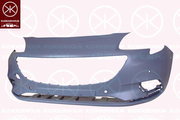 Bumper, w/primer, with hole(s) for parking assistant system, Front, Number of bores: 6, not for trim level: OPC, 13399234 (OPEL), 14 01 148 (OPEL), 14 01 187 (OPEL), 14 01 191 (OPEL), 39003568 (OPEL), 39014306 (OPEL), 39059635 (OPEL)