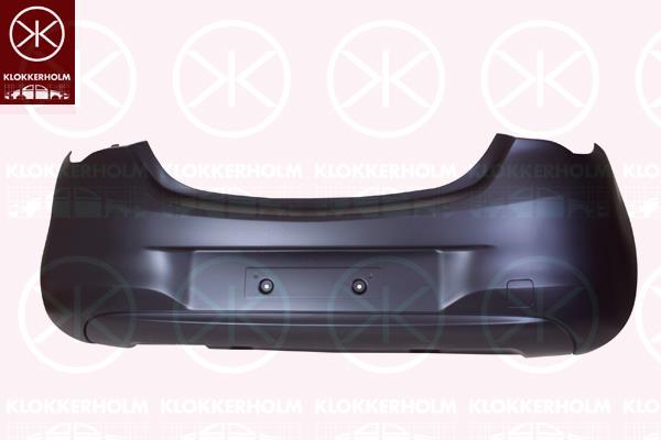 Bumper, w/primer, Rear, 13399547 (OPEL), 14 04 689 (OPEL), 14 04 727 (OPEL), 39002839 (OPEL)