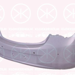 Bumper, w/primer, Rear, with hole(s) for parking distance control, Number of bores: 4, 13399551 (OPEL), 14 04 690 (OPEL), 14 04 723 (OPEL), 39002831 (OPEL)