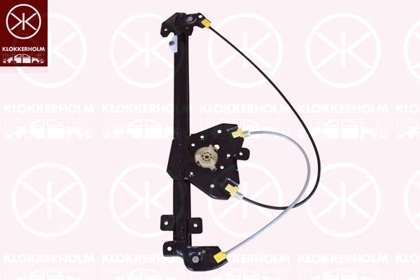 Window Regulator, OE-type, without electric motor, Electric, Left Rear, 51 40 069 (OPEL), 93362663 (OPEL)