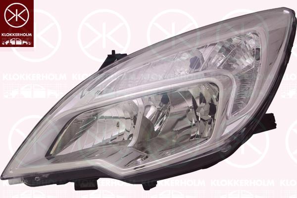 Headlight, Right, H7/H1, W21/5W, with motor for headlamp levelling, Varroc, 12 16 050 (OPEL), 13253630 (OPEL), 13305776 (OPEL)