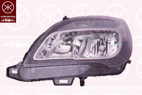 Headlight, Left, H7/H1, with motor for headlamp levelling, Varroc, 1216805 (OPEL), 13372335 (OPEL)