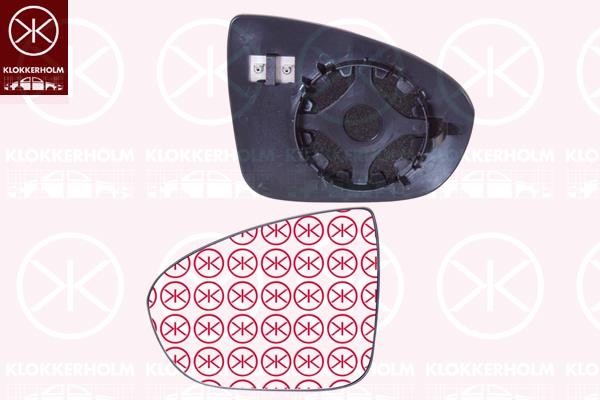 Mirror Glass, exterior mirror, Left, Heatable, Aspherical, 13258014 (OPEL), 1428488 (OPEL)