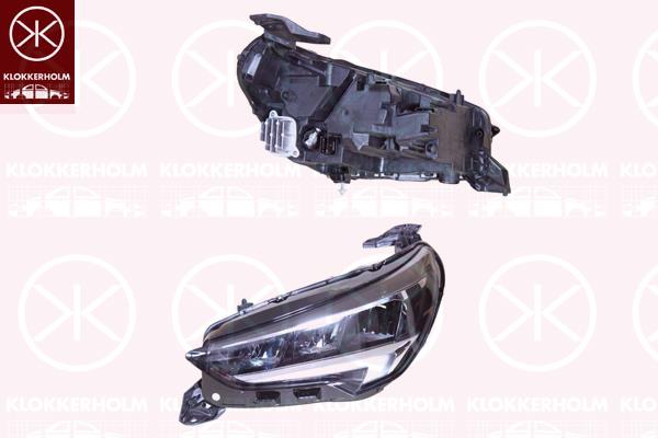 Headlight, Left, LED, with daytime running light (LED), with motor for headlamp levelling, Valeo, 9829522780 (OPEL)