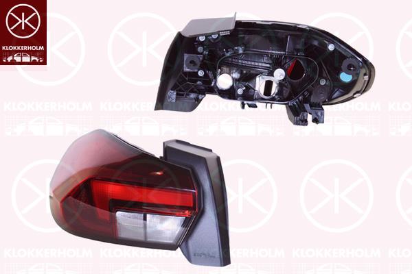 Tail Light Assembly, Left, without bulb holder, P21/5W, PY21W, W16W, 9829317380 (OPEL)