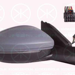 Exterior Mirror, Right, for electric mirror adjustment, with thermo sensor, Number of pins: 6, Number of pins: 2, with indicator, WY5W, w/primer, Heatable, Convex, 1607512680 (PEUGEOT), 982620311T (OPEL), 983597631T (PEUGEOT), 983597631T (OPEL), 9839237780 (OPEL)