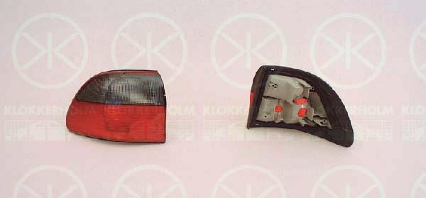 Tail Light Assembly, without bulb holder, Right, Outer section, Indicator Colour: Smoke Grey, 12 23 152 (OPEL), 90487480 (OPEL)